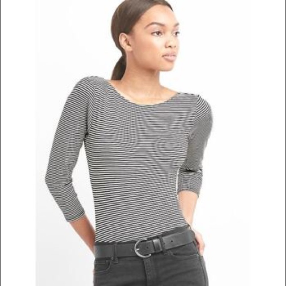Gap Scoop Back Striped Bodysuit
